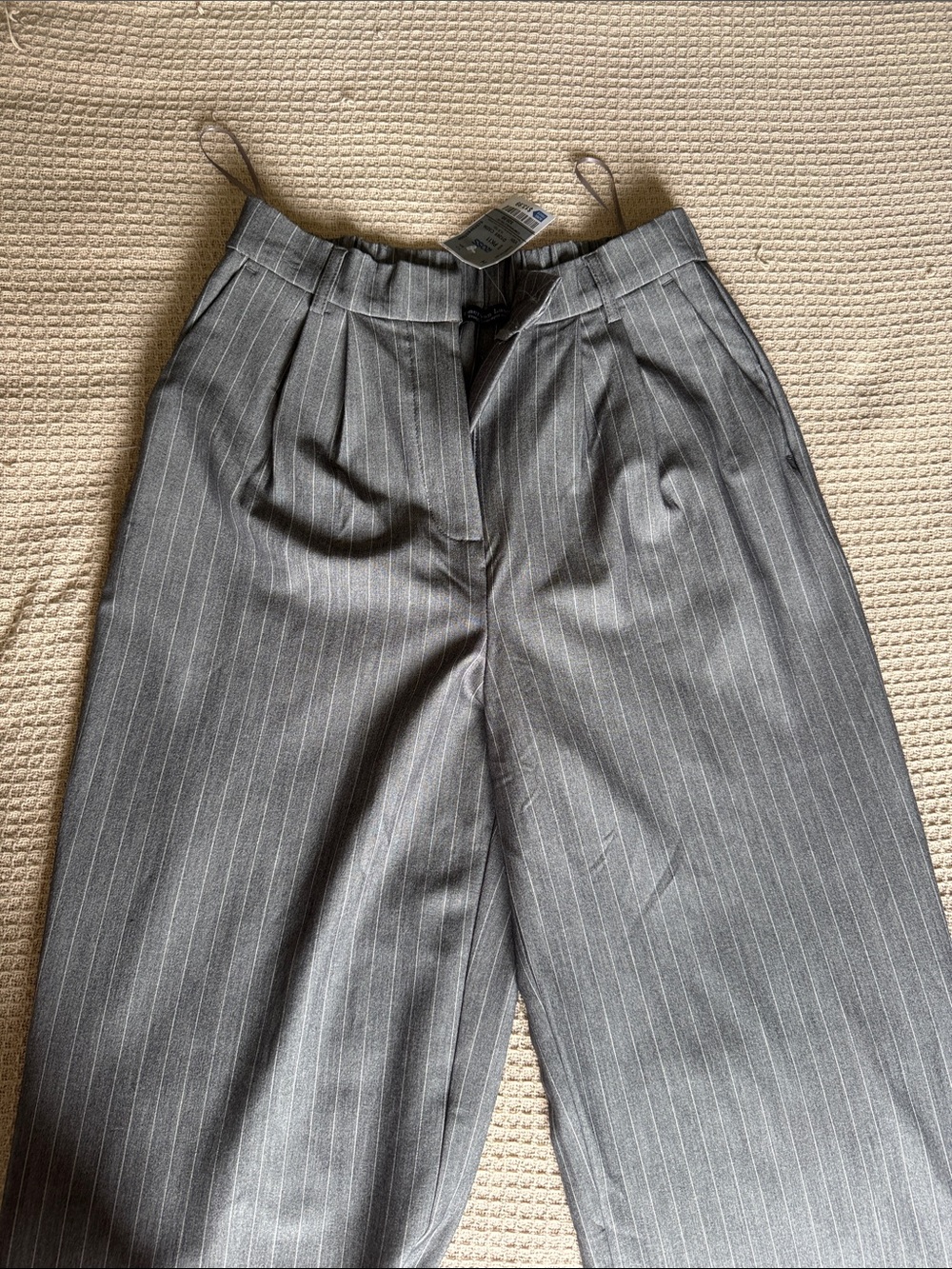 Wide-Leg Pinstripe women’s Dress Pants - Gray